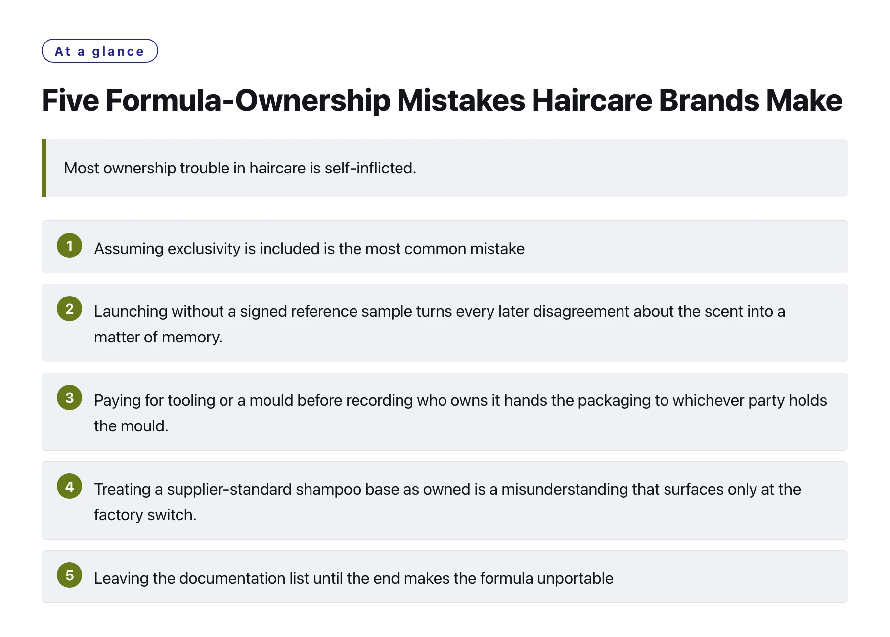 Five Formula-Ownership Mistakes Haircare Brands Make——全文要点速览