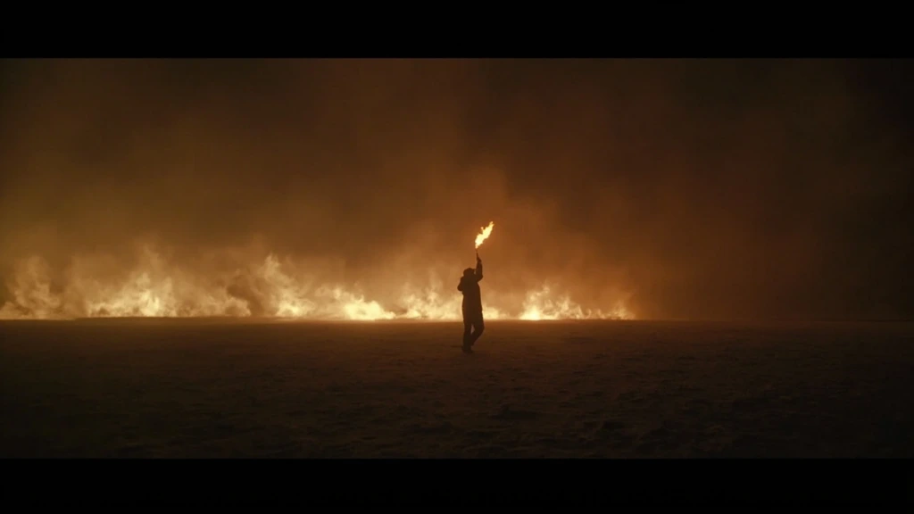 A lone figure walks across a salt-flat horizon at dusk in the latest Mythic Fire feature film.